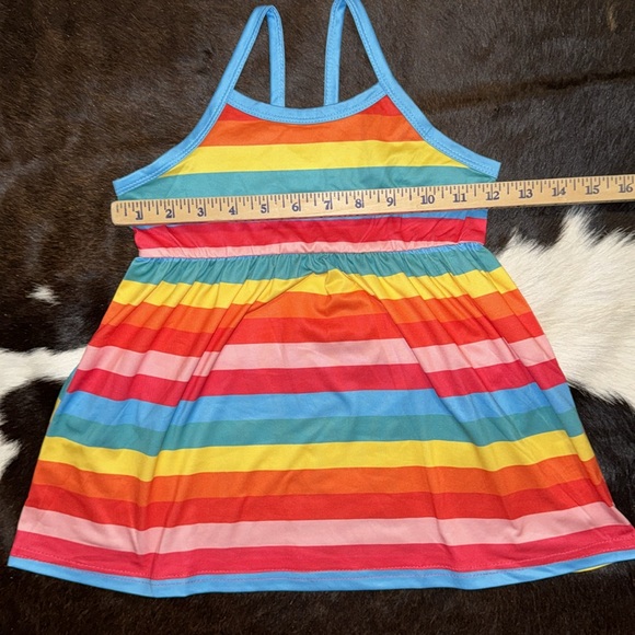 Girls 2 Piece Rainbow Striped Cami Top & Matching Shorts - Picture 3 of 10